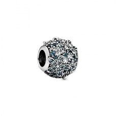 Серебряный шарм No Brand Синие маргаритки 798797C01