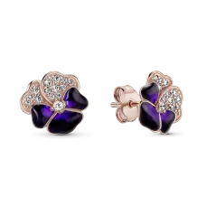 Серебряные серьги No Brand Пурпурная фиалка 280781C01 (1585223526)