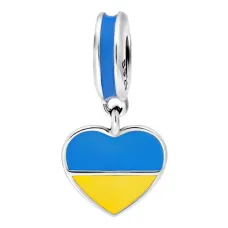 Срібний шарм-підвіска No Brand З Україною в серці 1634476148