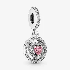 Серебряный шарм No Brand Сердце с двойным ореолом 791476C01