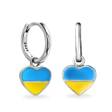 Срібні сережки No Brand З Україною в серці (1651517546)