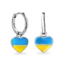 Серебряные серьги No Brand С Украиной в сердце (1651517546)