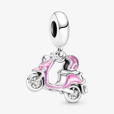 Серебряный шарм No Brand Розовый Скутер 791057C01