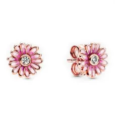 Серебряные серьги No Brand Розовые Ромашки 288773C01 (1713084961)