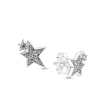 Серебряные серьги No Brand Ассиметричные звезды 1713115576