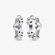 Срібні сережки No Brand Блискучі серця 292498C01