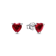 Серебряные серьги No Brand Красное сердце 292549C01