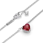 Серебряное ожерелье No Brand Красное сердце 1850914122