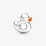 Срібний шарм No Brand Polished Rubber Duck 1855624371