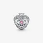 Серебряный шарм No Brand Королевская корона с розовым камнем 790763C01
