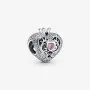 Серебряный шарм No Brand Королевская корона с розовым камнем 790763C01
