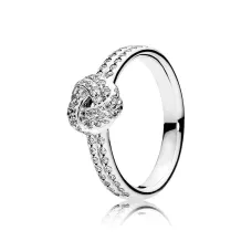Срібна каблучка No Brand Узи кохання 190997CZ 54