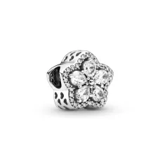 Срібний шарм No Brand Блискуча сніжинка з паве 799224C01 Срібний шарм No Brand Блискуча сніжинка з паве 799224C01