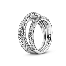 Серебряное кольцо No Brand с цепочным орнаментом 199083C01 50