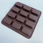 Форма силіконова для випічки Lessner Chef Choco 10251 квадратна 24,8х24,8х2,5 см Коричневий (22285)