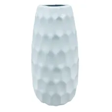 Ваза керамическая Stenson R94035 Amelia 21,5х10,5 см Белый (23470)