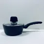 Ківш алюмінієвий з антипригарним покриттям Krauff Smart Fry 25-45-158 зі скляною кришкою 17 см 1000 мл Чорний (23531)