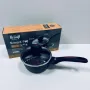 Ківш алюмінієвий з антипригарним покриттям Krauff Smart Fry 25-45-158 зі скляною кришкою 17 см 1000 мл Чорний (23531)