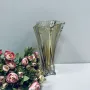 Ваза скляна Uniglass 8604 25 см Жовтий (23607)