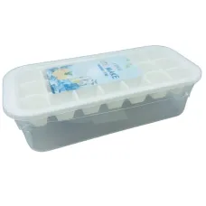Форма для льоду з контейнером пластикова Stenson R92459 25х11,5х7 см Молочний (23624)