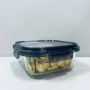 Контейнер скляний квадратний з пластиковою кришкою Krauff Artglas 29-298-024 1200 мл Темно-синій (23637)