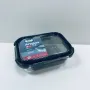 Контейнер стеклянный прямоугольный с пластиковой крышкой Krauff Artglas 29-298-025 400 мл Темно-синий (23638)