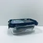 Контейнер стеклянный прямоугольный с пластиковой крышкой Krauff Artglas 29-298-025 400 мл Темно-синий (23638)
