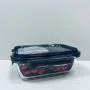 Контейнер скляний прямокутний з пластиковою кришкою Krauff Artglas 29-298-026 600 мл Темно-синій (23639)