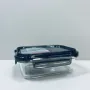 Контейнер скляний прямокутний з пластиковою кришкою Krauff Artglas 29-298-026 600 мл Темно-синій (23639)