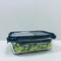 Контейнер стеклянный прямоугольный с пластиковой крышкой Krauff Artglas 29-298-027 1000 мл Темно-синий (23640)