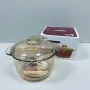 Каструля скляна жароміцна з кришкою Interos 01-1 XM BHP/SJB-2500MLB 2,5 л Золотий (23667)
