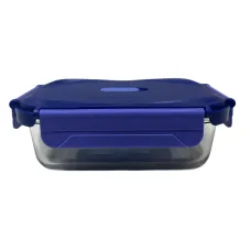 Ємність для їжі скляна з пластиковою кришкою Luminarc Click Clack X0087 650 мл Синій (23738)
