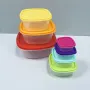 Набір квадратних контейнерів для продуктів живлення A-Plus 8012-7 7в1 Різнокольоровий (23741)