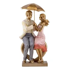 Інтер'єрна фігурка Sabefet Love under an umbrella 34x14 см Золотистий (261806)