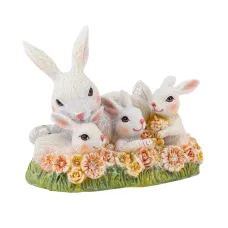 Інтер'єрна фігурка Sabefet Rabbit Family 11x10 см Білий (261854)