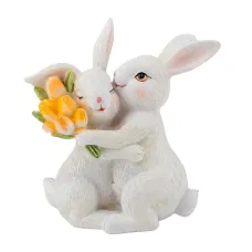 Интерьерная фигурка Sabefet Rabbits on a date 11x10 см Белый (261855)