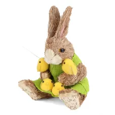 Интерьерная фигурка Sabefet Rabbit with chickens 21x16 см Бежевый (261857)