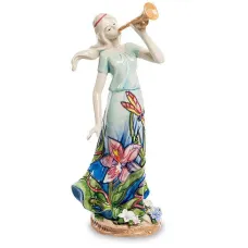 Інтер'єрна фігурка Pavone Girl with a pipe 25 см Блакитний (261891)