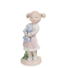 Інтер'єрна фігурка Pavone Girl with teddy bear 10 см Білий (261938)