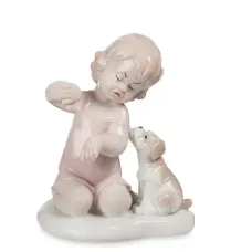 Інтер'єрна фігурка Pavone Girl with puppy 11.5 см Білий (261939)