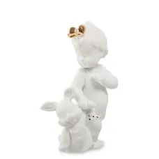 Інтер'єрна фігурка Pavone Girl with bunny 11 см Білий (261940)