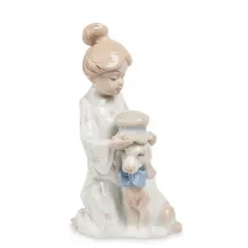 Інтер'єрна фігурка Pavone Girl with a dog 16 см Білий (261950)
