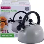 Чайник для плити Young Leaf з нержавіючої сталі 2,5л grey Kamille DP262107