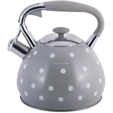 Чайник для плити  із нержавіючої сталі 3л Grey with white polka dots
 Kamille DP262109