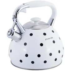 Чайник для плити  із нержавіючої сталі 3л white with black polka dots
 Kamille DP262110