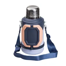 Термос для туризму з фліп кришкою та складними ручками YIWU Vacuum Cup 1500 мл Темно-синій (HP-14-21BL)