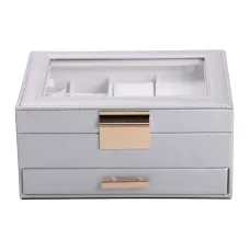 Шкатулка-органайзер для украшений YIWU 23x17x11 см Серый (HP-5-36G)