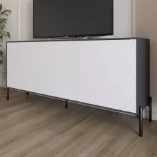 Тумба Lion Амарант 168x40x76.5 см Антрацит/Білий (LION-043003) Тумба Lion Амарант 168x40x76.5 см Антрацит/Білий (LION-043003)