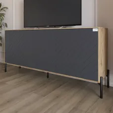 Тумба Lion Амарант 168x40x76.5 см Дуб Аппалачі/Графітовий (LION-043004) Тумба Lion Амарант 168x40x76.5 см Дуб Аппалачі/Графітовий (LION-043004)