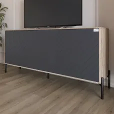 Тумба Lion Амарант 168x40x76.5 см Дуб Сонома/Графітовий (LION-043007) Тумба Lion Амарант 168x40x76.5 см Дуб Сонома/Графітовий (LION-043007)